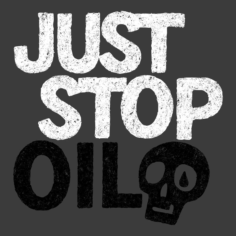 Auffällige „Just Stop“-Protestgrafik