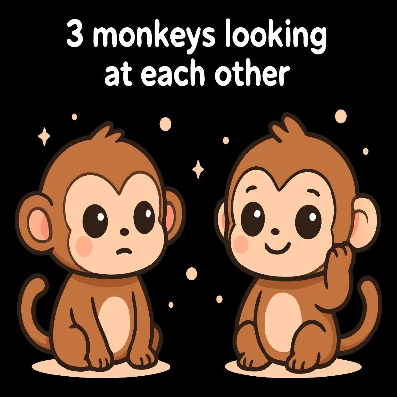 Playful monkeys with eye contact