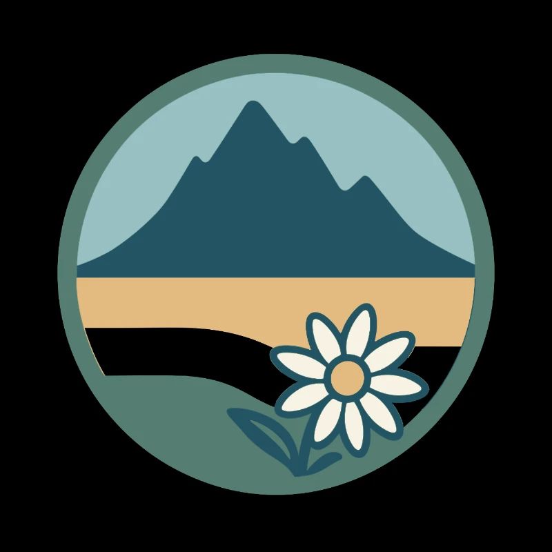Berglandschaft mit Blumenmotiv