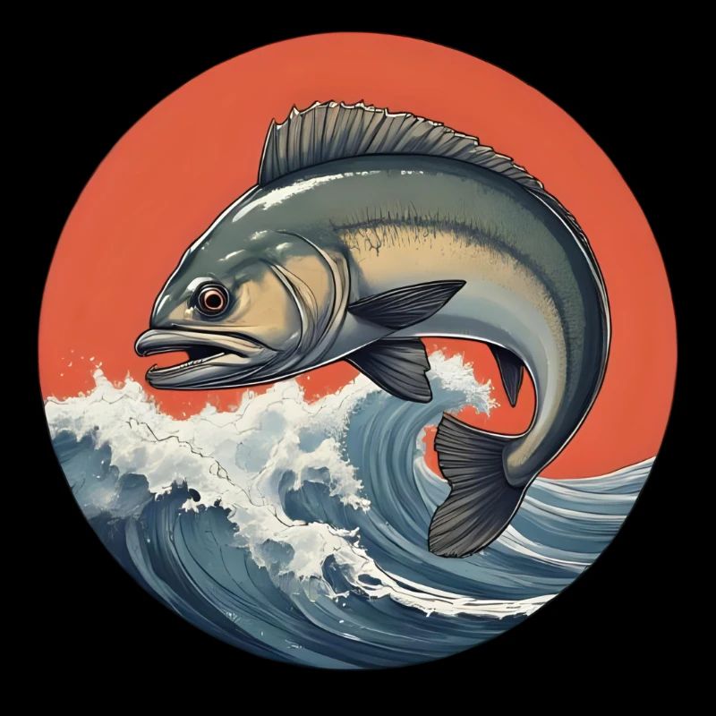 Fisch Logo Wasser im Sturm