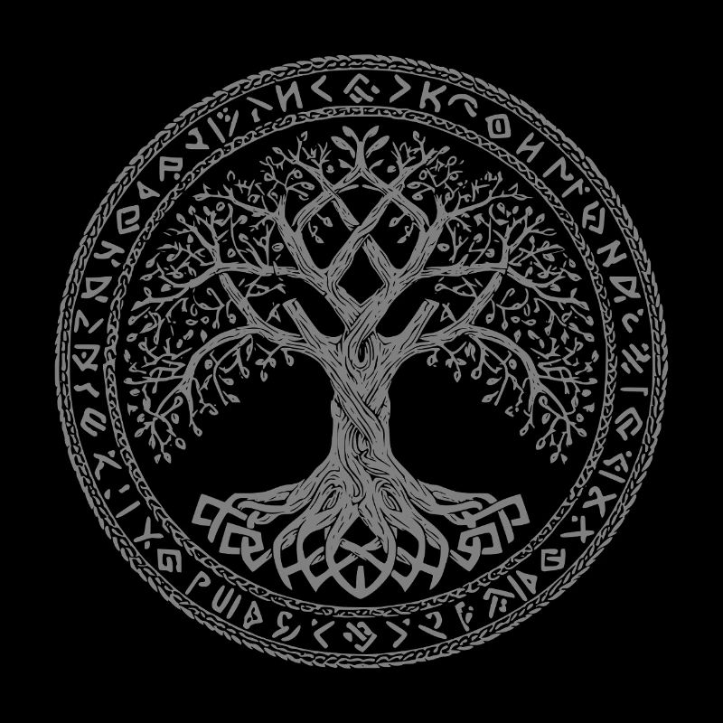 Baum des Lebens Symbol Runen Wikinger