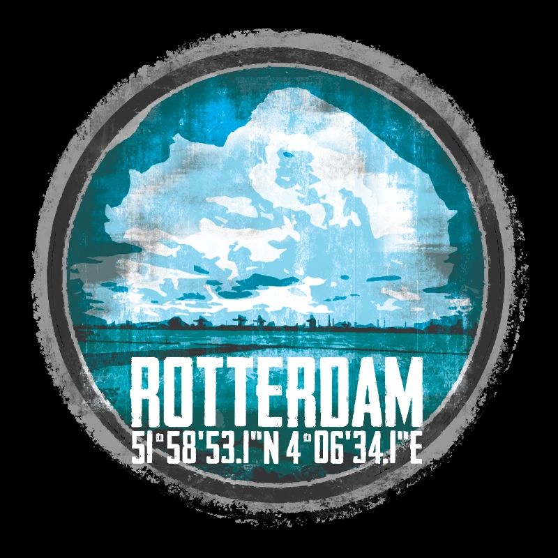 Rotterdam Skyline and Coordinates Design