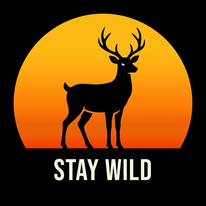 Cerf au coucher du soleil – Stay Wild