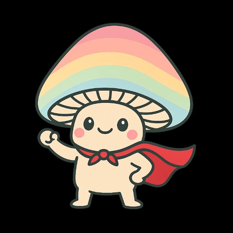 Conception de dessin animé de super-héros de champignon