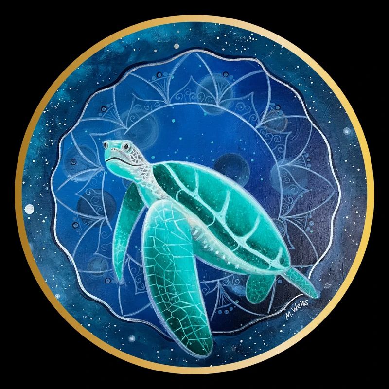 Galactic Sea Turtle Illustration