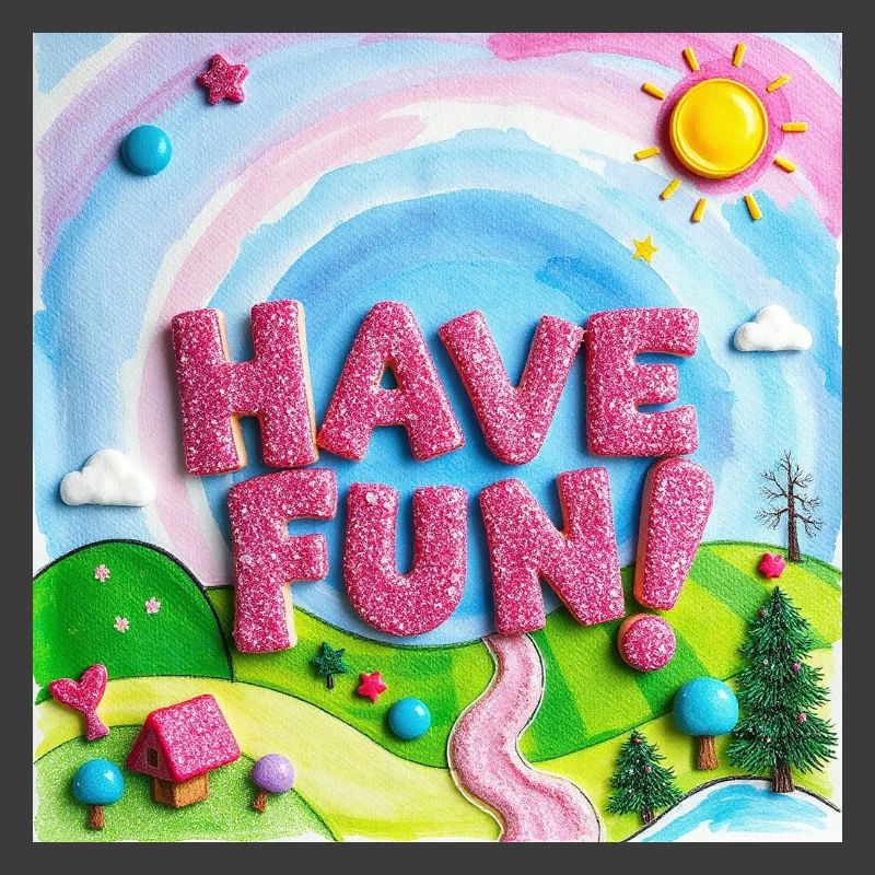 Cheerful Candy Forest Have fun! -Text