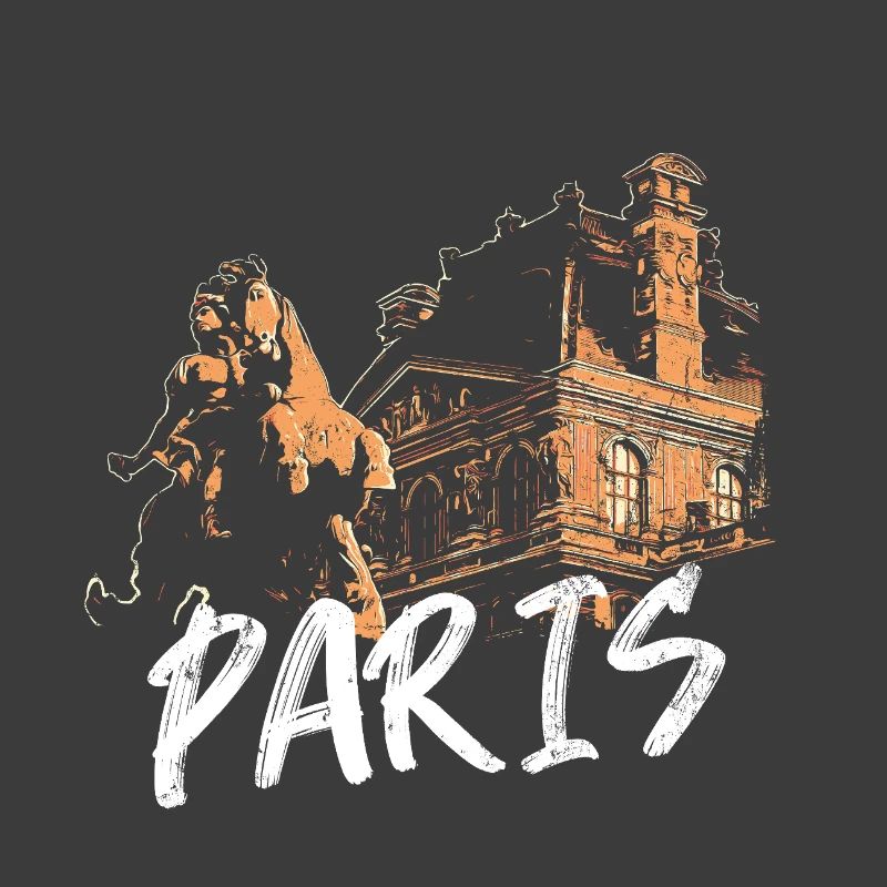 Paris architecture and statue