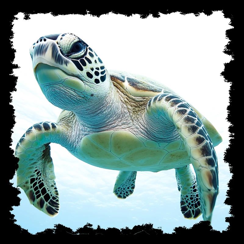 Underwater turtles close-up