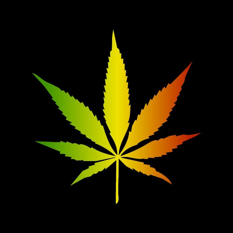 Rasta Gradient Cannabis Leaf