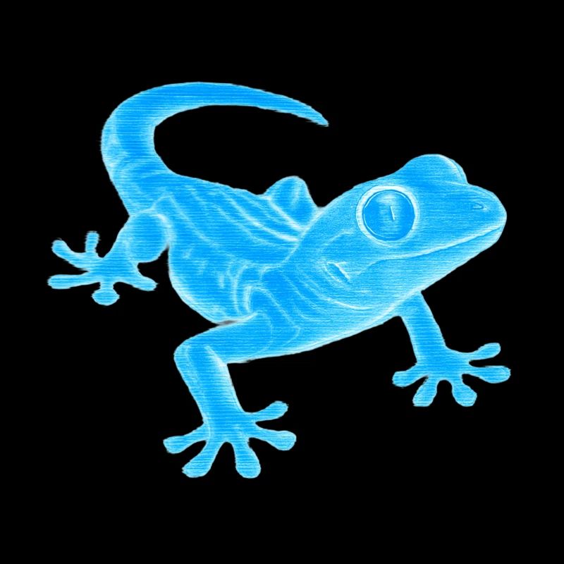 Blue Gecko Silhouette Pattern