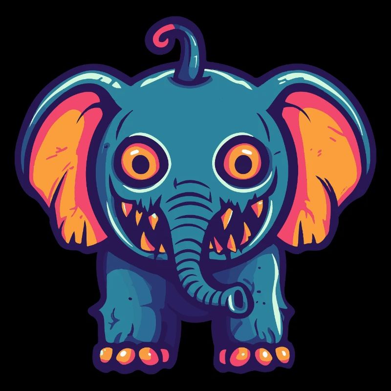 Elephant Halloween Comic Funny