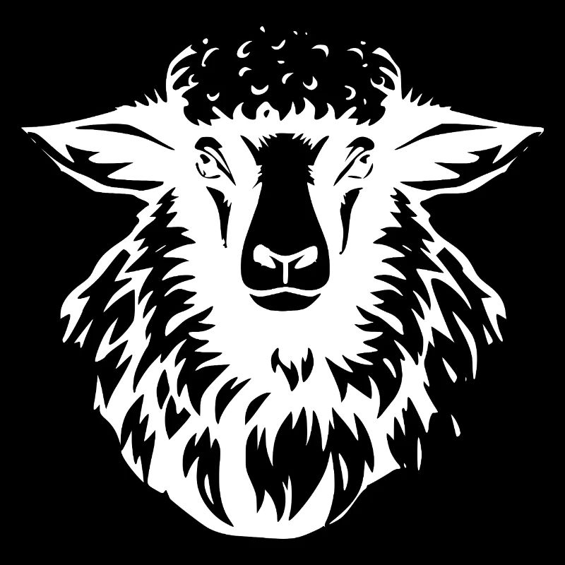 Silhouette de mouton en contraste