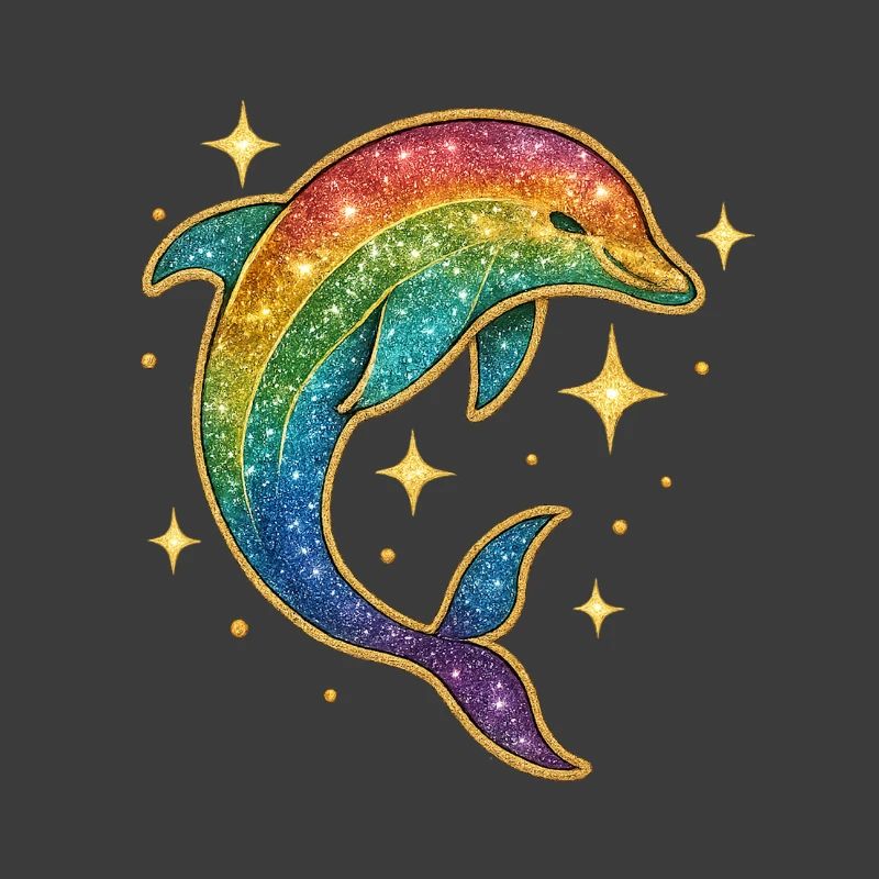 Regenbogen Delfin Sternenglitzer