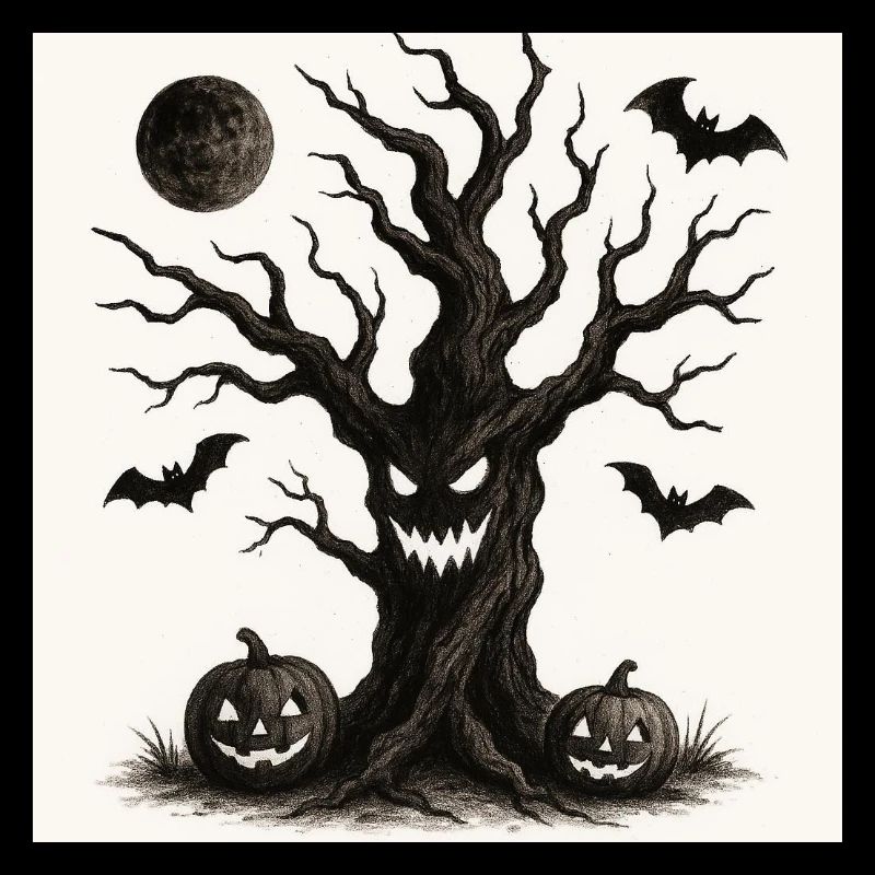 Arbre effrayant d’Halloween 31 octobre