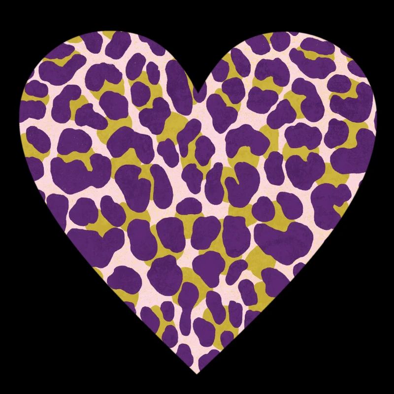 Purple Leopard Heart Pattern