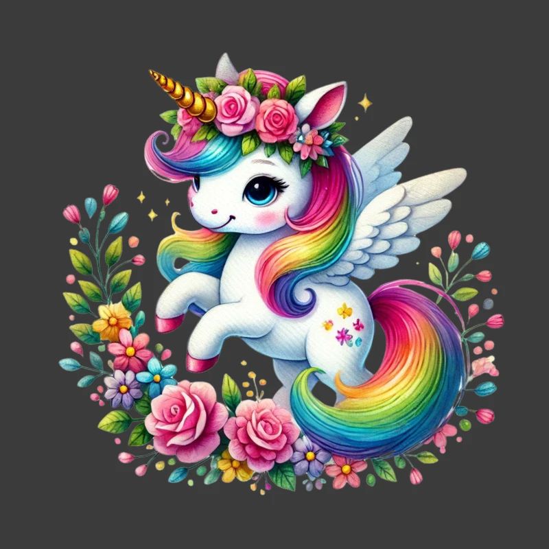 Licorne fleur arc-en-ciel