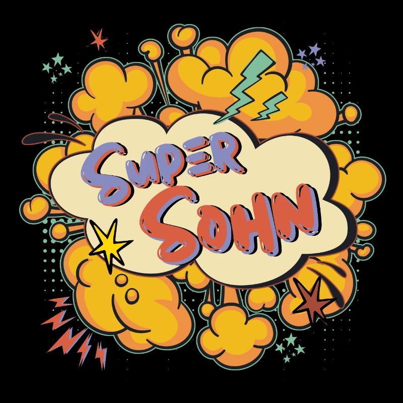 Super Sohn: Bunter Comic-Print