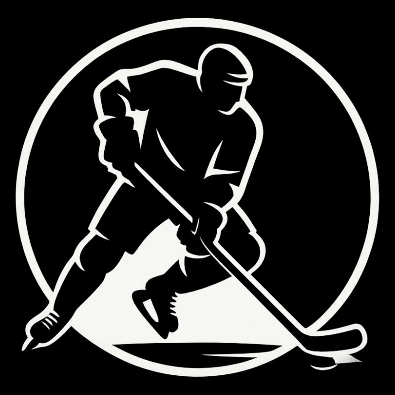 Circle Hockey Silhouette Emblem