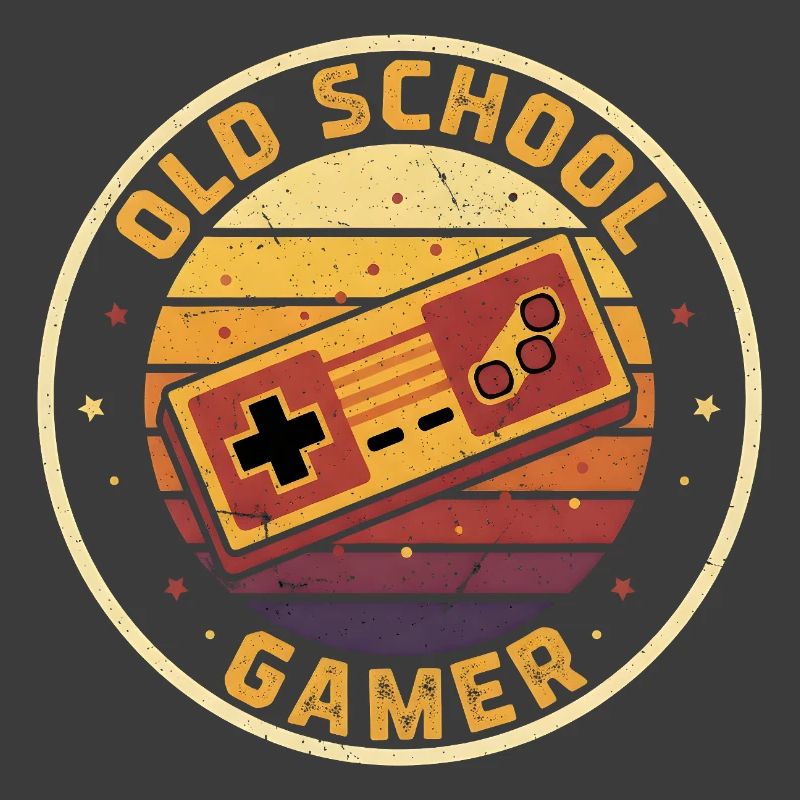 Old School Gamer Sunset Controller Retro Zocker