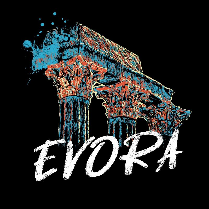 Illustration colorée du temple romain d’Évora