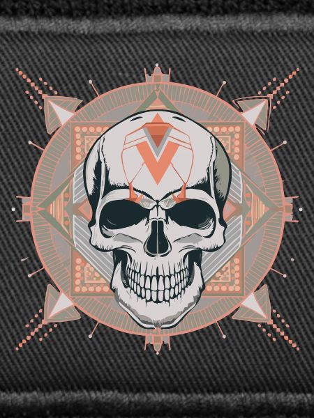 Cyber Geometric Skull Mandala