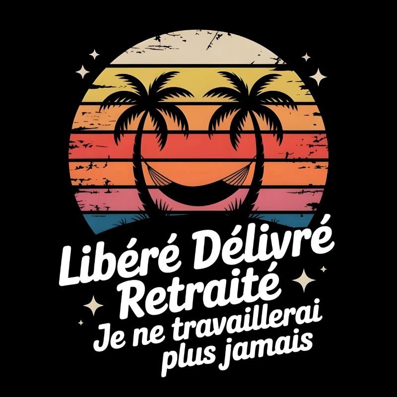 Retraité au coucher soleil palmier