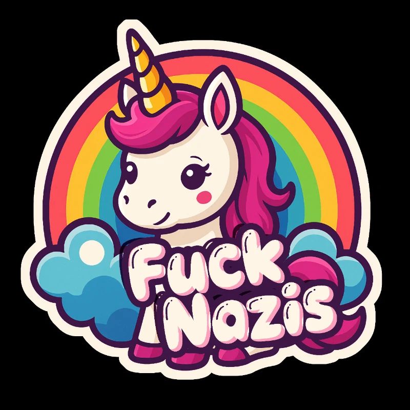 Einhorn Gegen Nazis Regenbogen Rainbow Unicorn