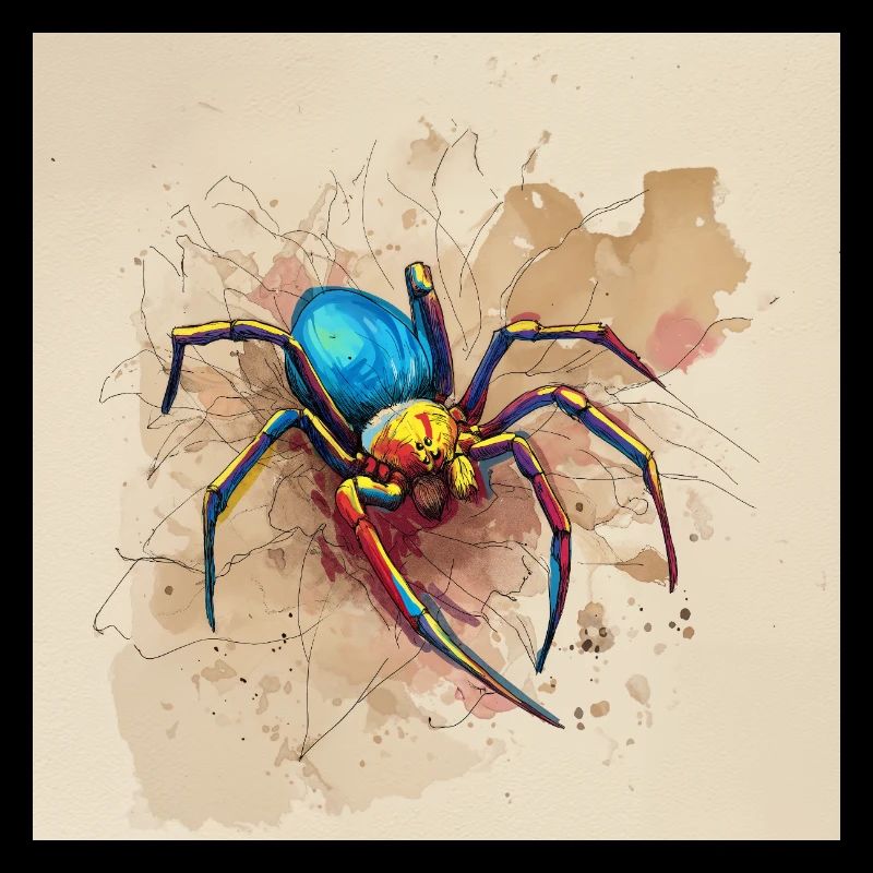 Araignée colorée dans le style aquarelle