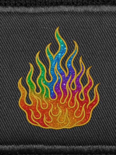 Rainbow Fire Glitter Flame