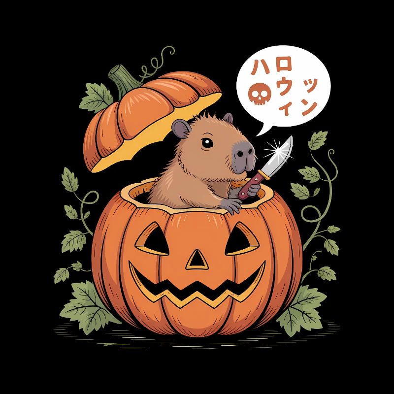 Capybara Pumpkin - Funny Halloween T-Shirt