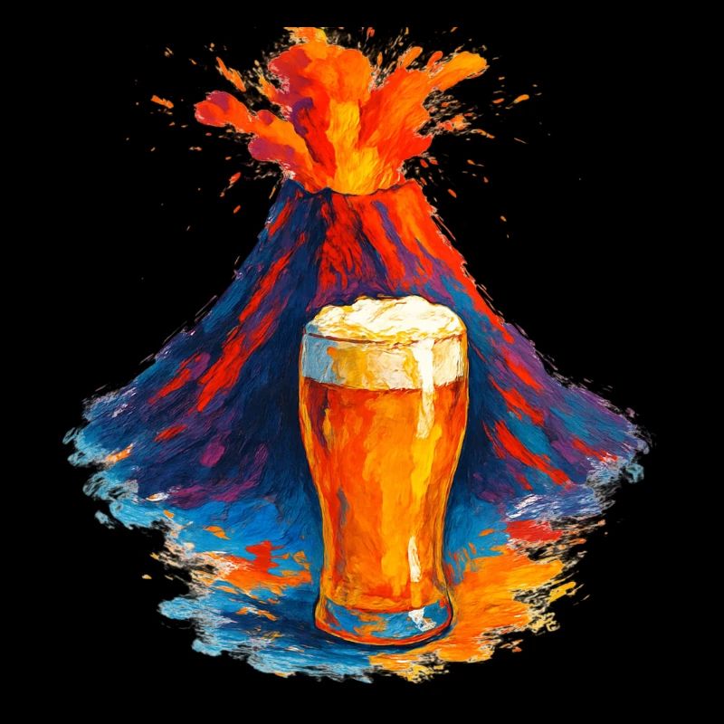 Vulkan Bierkunst Wasserfarben
