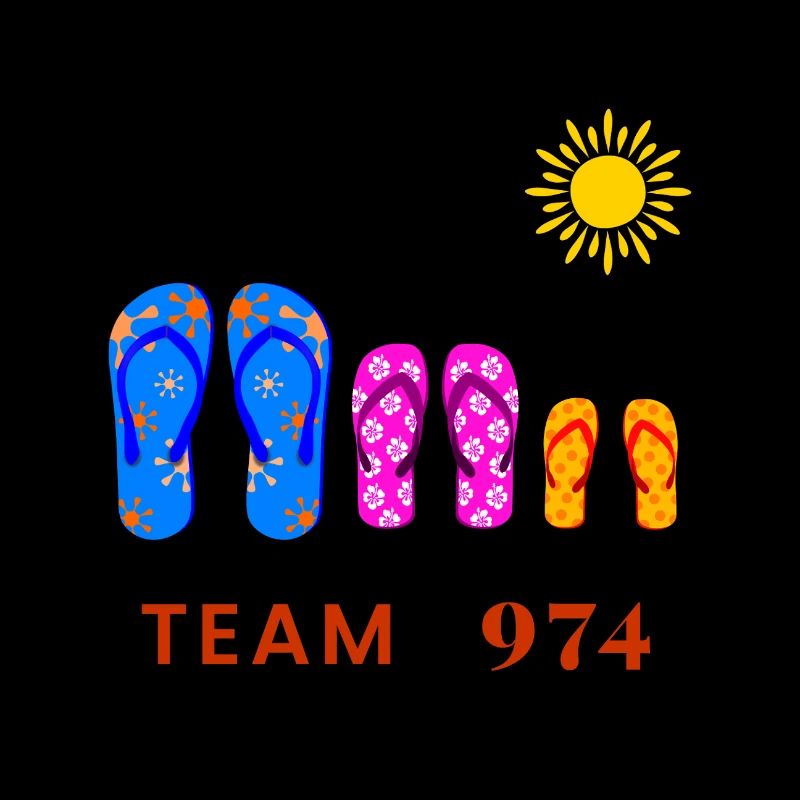 Team 974 Tropical Sun Flip Flops