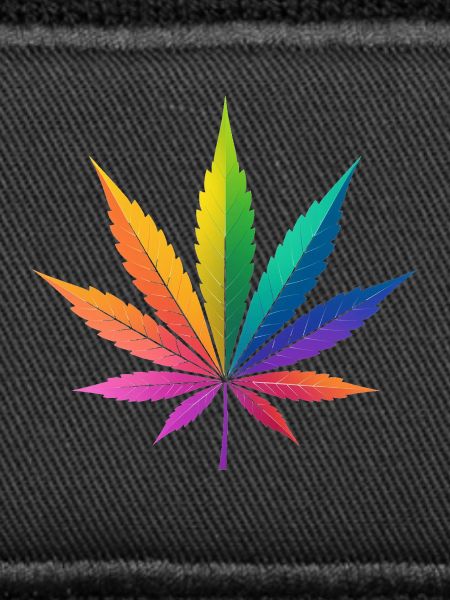 Rainbow Cannabis Leaf Art