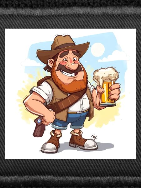 Fröhlicher Bierfreund mit Hut