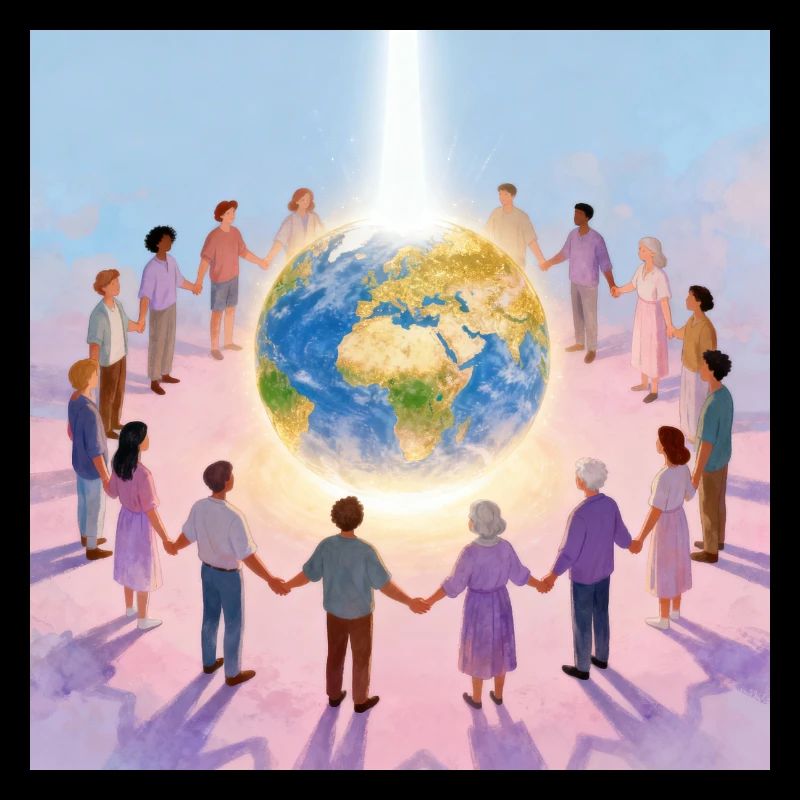 Earth surrounded by community