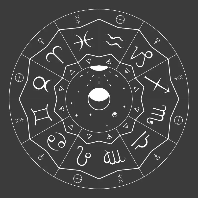 Zodiac Mandala - Elements and Modalities (white)