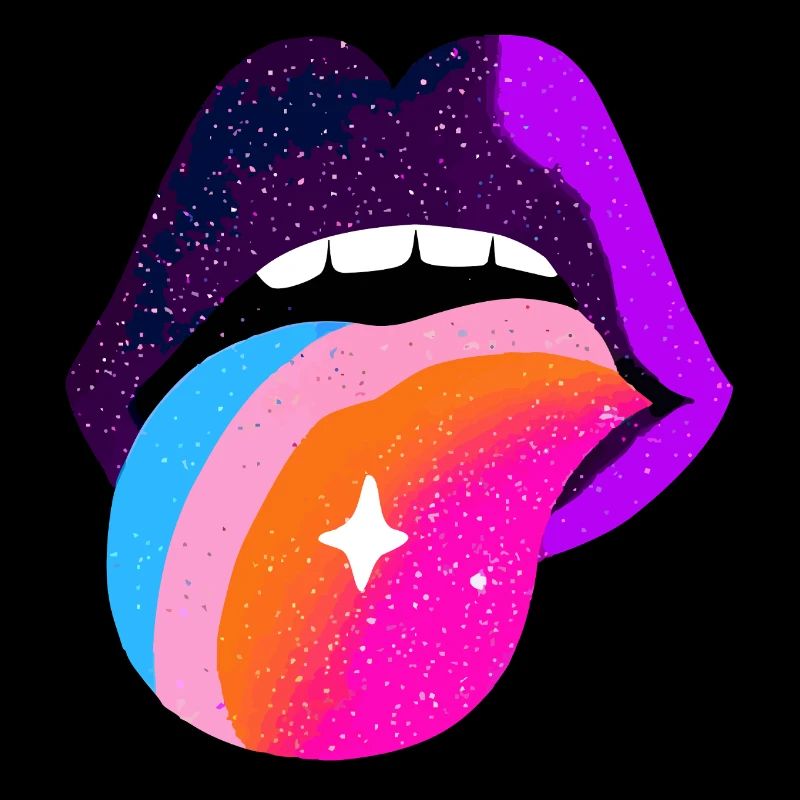 Kosmischer Regenbogen Zungenlippen