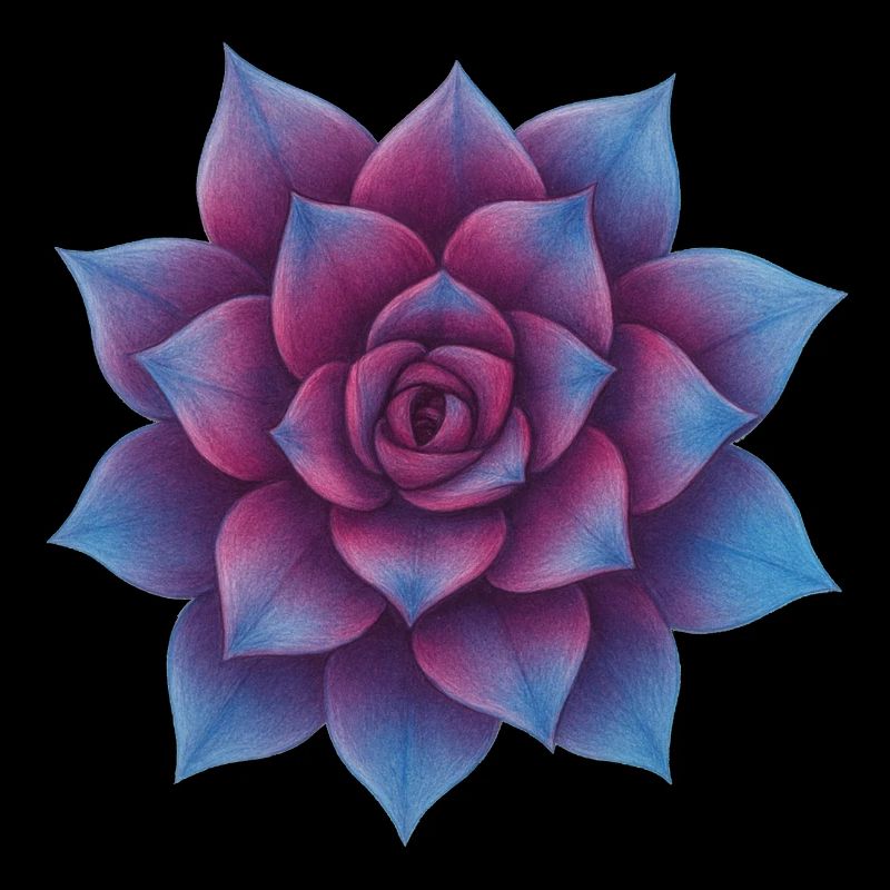 Fleur de rosette azur
