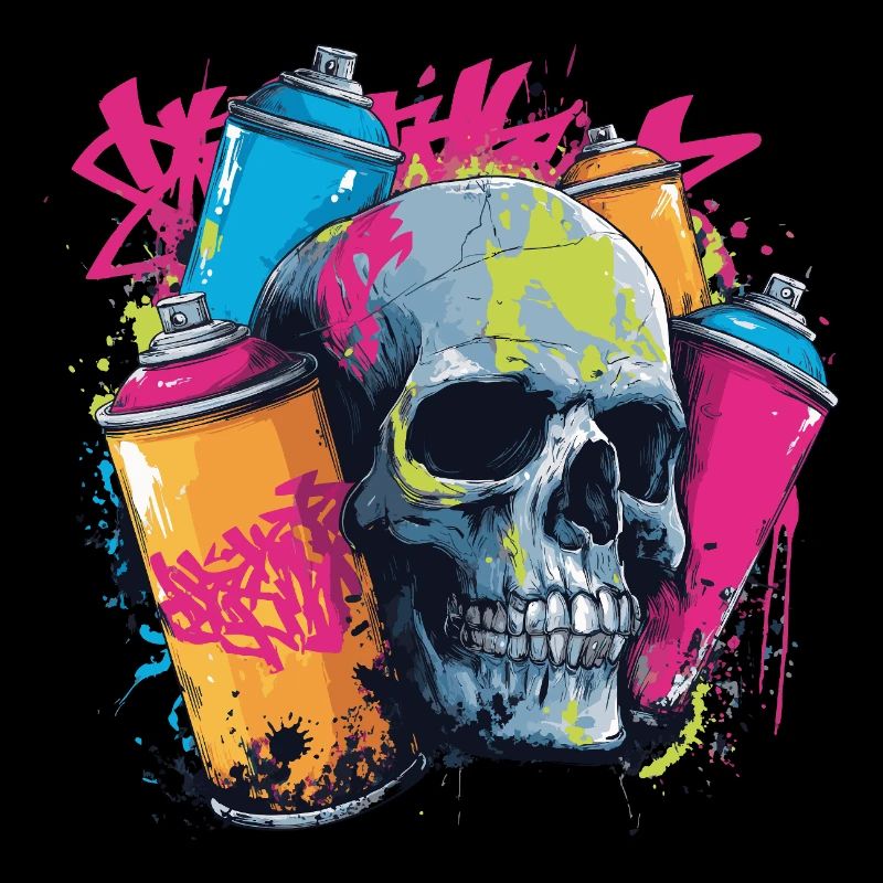 Skull & Graffiti | Colorful street art design