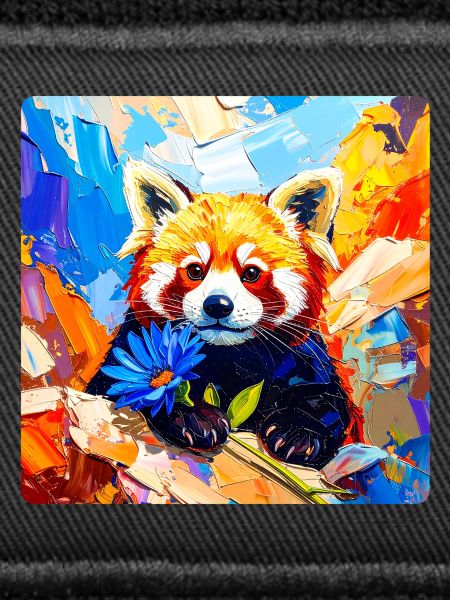 Roter-Panda-Blaue Blume