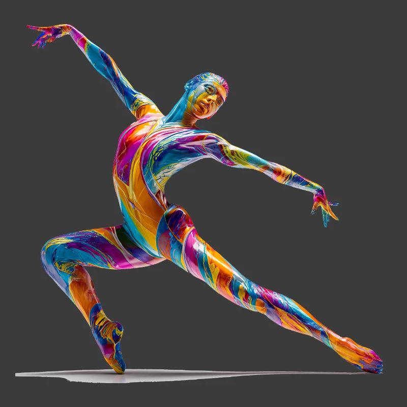 Farbexplosion Tänzer im Flow