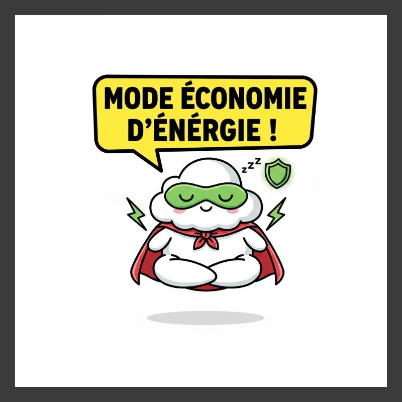 Superhero Cloud Saving Energy Mode