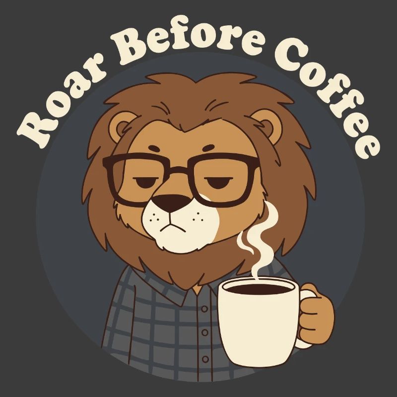 Not Before Coffee Lion with Coffee