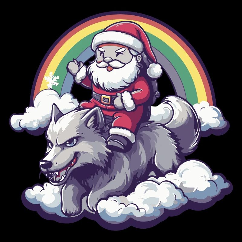Loup Père Noël Noël