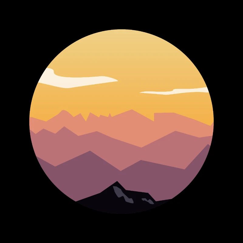 Circle Sunset Mountain Gradient