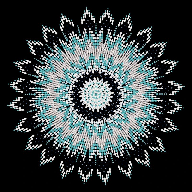Ornement de fleur ethnique en turquoise et argent