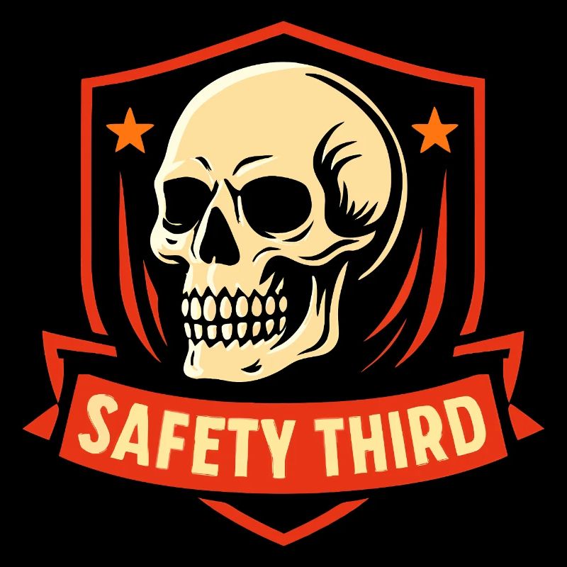Safety Third Badge Skull Safety Third