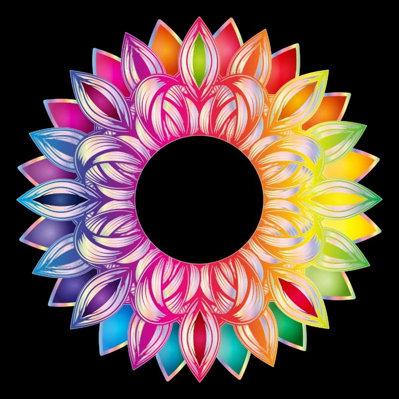 Colourful flower frame – floral mandala design