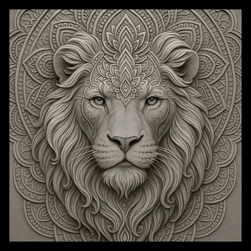 Motif du devant du mandala du lion