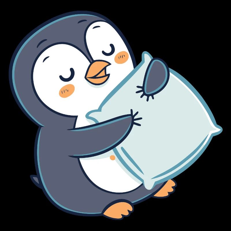 Penguin Cuddle on Pillow
